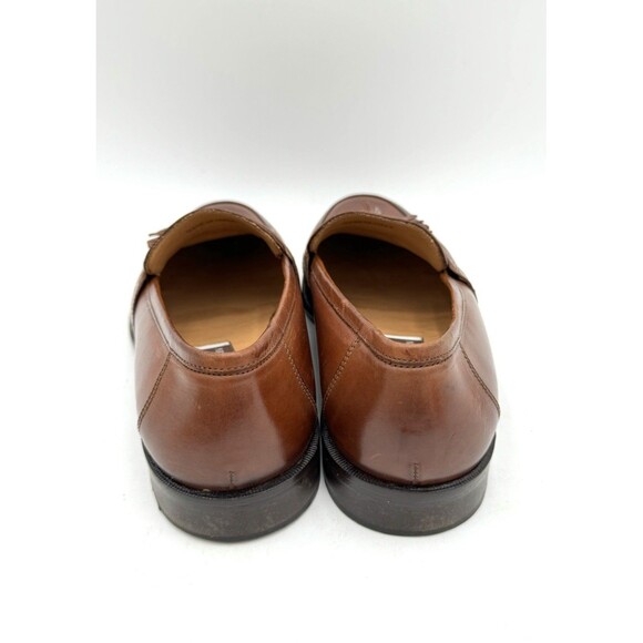 Johnston & Murphy Horner Tassel Loafers Saddle Tan 8 1/2 W Handcrafted in Italy - Picture 4 of 12